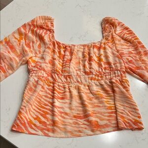 DR2 Orange and Pink Zebra Print Blouse